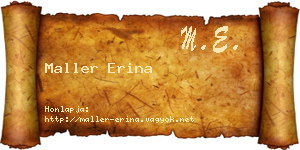 Maller Erina névjegykártya